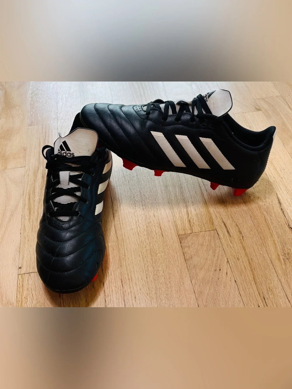 Adidas Goletto VIII FG Soccer Cleats Shoes Black White Red GX7793 Men’s Size 8